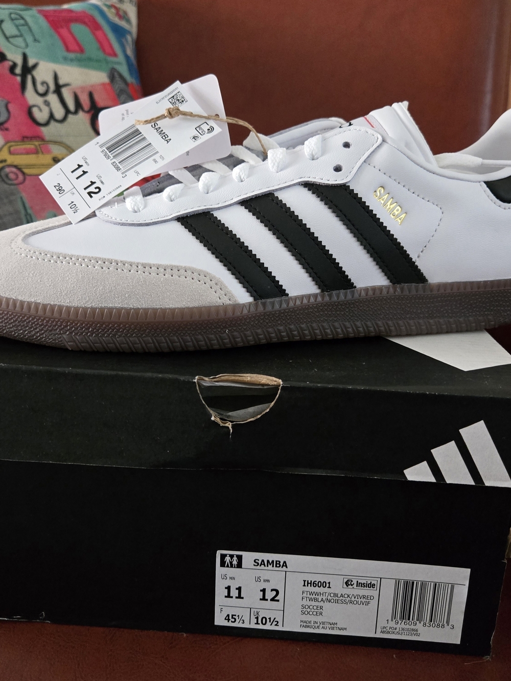 adidas Samba Men’s White Black Brown Low-Profile Sneakers